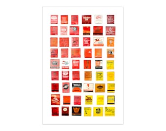 Historic Michigan Vintage Matchbook Collection Glicee 12x18 Fine Art Print