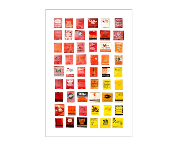 Historic Michigan Vintage Matchbook Collection Glicee 12x18 Fine Art Print