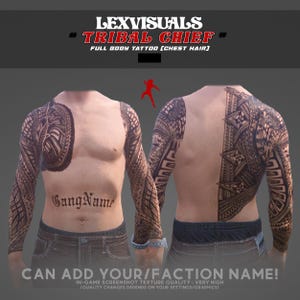 Samoan Tribal Chief Full Upper Tattoo | Fivem | GTA5 | Mod | Skin | WWE | Tattoo