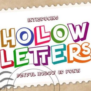 Lettres creuses, polices de caractères colorées, polices de caractères pour enfants, polices de caractères amusantes, polices manuscrites, polices Cricut, polices de caractères décontractées, polices de caractères modernes, polices de caractères pour travaux manuels