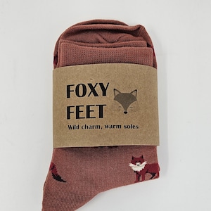 FOX SOCKS | Novelty Gift For Her| Size 3–8 | 1 Pair Cotton Blend | Women&#39;s Ladies Birthday Christmas Gift Ideas For Wife Mum Girlfriend