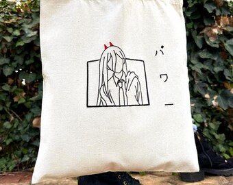 Power - Chainsaw Man tote bag. Cotton canvas bag. Shoulder bag.