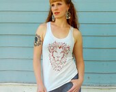 SALE!! Leo the Lion hand printed Racer Back Tank top shirt. S,M,L or XL