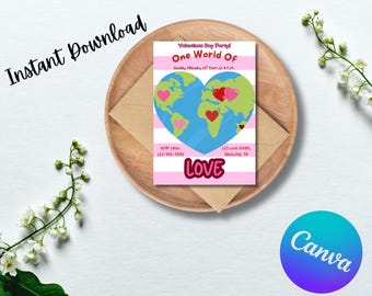 Heart Globe Valentine's Invitation | Kids' Party