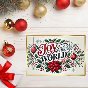 Joy To The World Landscape Wall Art, Holiday Printable, Digital Download, Decor, DIY Wall Art, One Of A Kind, Unique, Instant Download