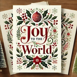 Joy To The World Wall Art, Holiday Printable, Digital Download, Decor, DIY Wall Art, One Of A Kind, Unique, Instant Download, Downloadable