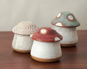 Mushroom Spice Jars, salt cellars, or sugar jars
