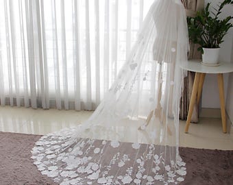 V101, 2 Tier Long Wedding Veil With Comb – Elegant White  display picture 3