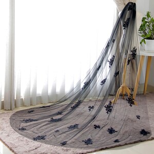 Elegant Black Bridal Veil With Rhinestones Embellishments Unique Headpieces Headwear For Weddings And Special Occasion