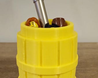 3D Printed Pen Holder: LEGO Inspired Desk Organizer (Digital File)