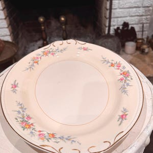 Homer Laughlin Eggshell Georgian Floral Oval Platter 13 1/4” x 10 1/2” Vintage Gold Trim Vintage Plate Serving Dish