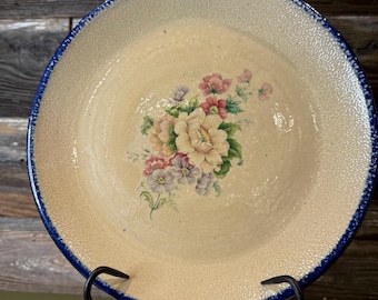 Vintage Monroe Salt Works 11” Hand-thrown Stoneware Plate