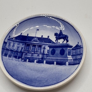 Vintage Danish Blue and White Small Little Plate - Amalienborg Slot