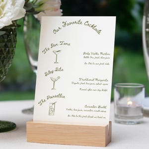 Modèle de menu de cocktail de mariage de jardin fantaisiste