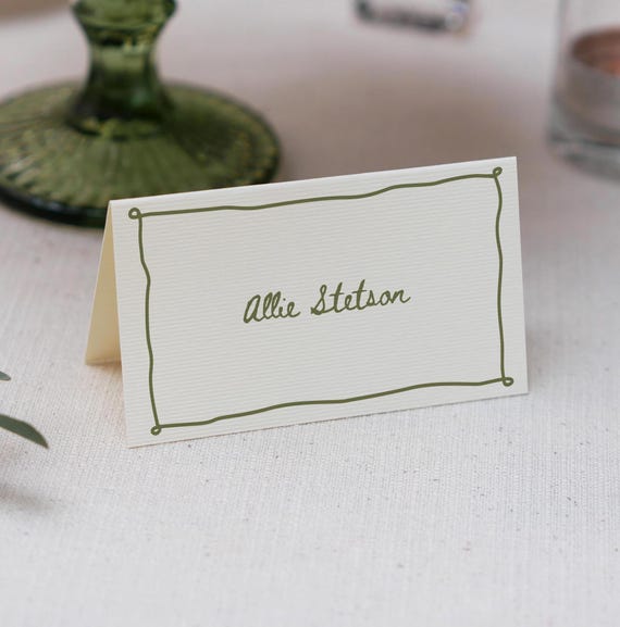 Whimsical Garden Wedding Name Card Template