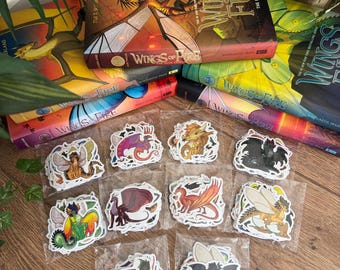 Wings of Fire Stickers: 25-Pack Water-Resistant Vinyl Dragon Decals - Wings of Fire dragons, WOF stickers