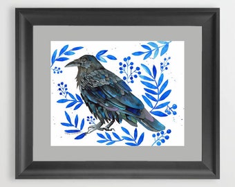Art print Blue Raven by Cheryl Lacy Art & Collectibles Prints ...