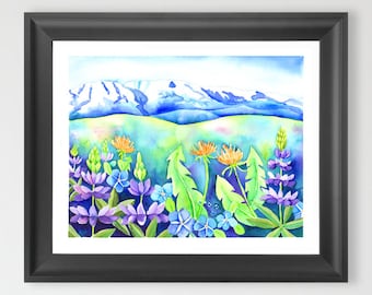 Susitna Lupine - Art print by Cheryl Lacy