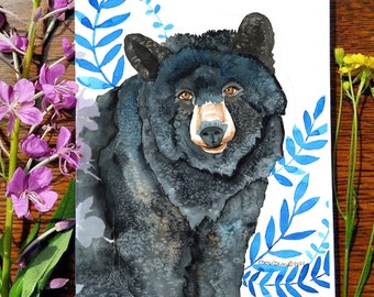 Black Bear | Greeting Card | 5 x 7 card | Cheryl Lacy