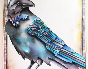 Art print - Blue Raven by Cheryl Lacy