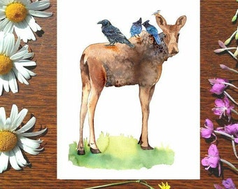 Entre amigos / Tarjeta de felicitación / Tarjeta de 5 x 7 / Cheryl Lacy