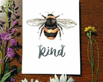 Bee Kind / Tarjeta de felicitación / Tarjeta de 5 x 7 / Cheryl Lacy