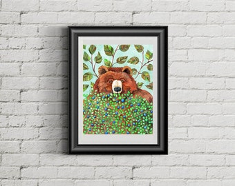 Estampado de arte - Autumn Bear por Cheryl Lacy