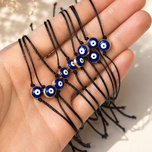 Evil Eye Bracelet Bulk  - Macrame String - Handmade - Adjustable Cord - Talisman - Protection  - Boho - Red String