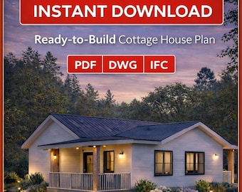 Cottage House Plan PDF – Instant Download Blueprint | Willow Cottage