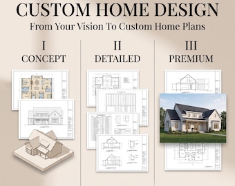 Custom Home Design Service | Personalized Floor Plans From Your Sketch | 2D House Drawings, Exterior Views & 3D Rendering Package