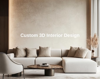 Interior Design Service | Custom 3D Rendering - Floor Plan | Living Room Renovation - Remodel Planning