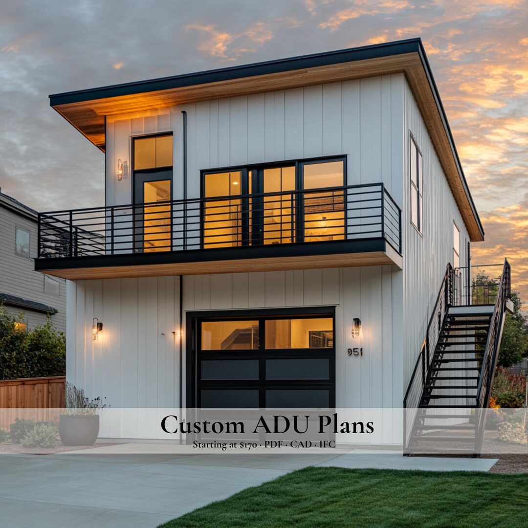 Custom ADU Design Service | Backyard Guest House Floor Plans, Garage ...