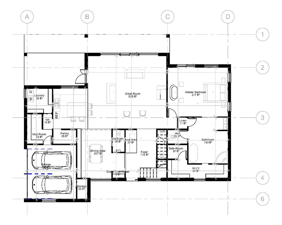 Custom House Floor Plan | 2D Layout, Elevations, Sections & 3D Views ...