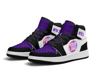 Custom Colorado-Inspired Sneakers | Personalized High-Top Shoes in Black & Purple | Unisex and Kids