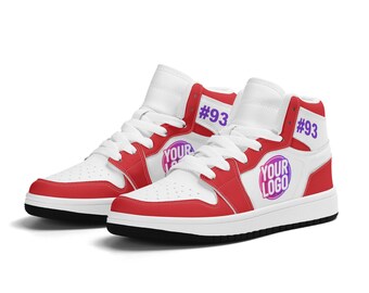 Aangepaste op St. Louis geïnspireerde sneakers | Gepersonaliseerde rode en witte schoenen | Uniseks en kinderen | Cadeau honkbalfan