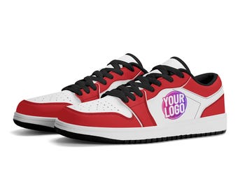 Custom St. Louis Inspired Low-Top Sneakers | Personalized Red & White Shoes | Unisex and Kids | Baseball Fan Gift