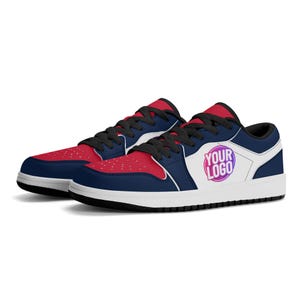 Custom op Boston geïnspireerde lage sneakers | Gepersonaliseerde schoenen met teamkleuren en ontwerpen | Uniseks en kinderen