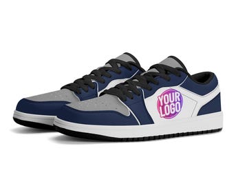 Chaussures inspirées de Dallas personnalisées | Baskets bleu marine et grises personnalisées à thème étoile | Unisexe et enfants