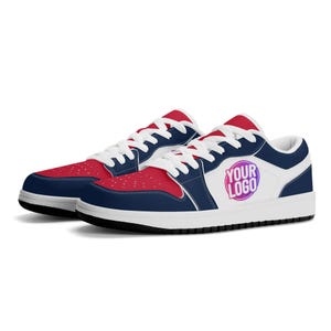 Custom op Boston geïnspireerde lage sneakers | Gepersonaliseerde schoenen met teamkleuren en ontwerpen | Uniseks en kinderen