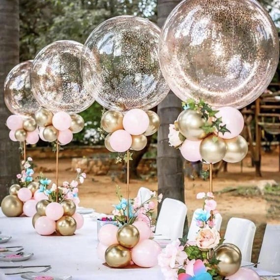 24 Inch Helium Bobo Balloons With LED Light Up For Christmas, Wedding, Birthday Party Decorations (Clear, 10 Pack, LED String Not Included
