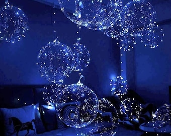 Palloncino luminoso a LED blu / Decorazione per feste riutilizzabile da 20"