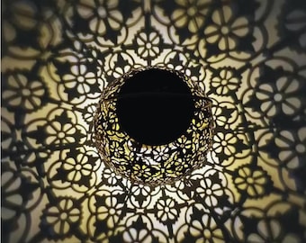 Lanterna solare Mandala / Decorazione luminosa da giardino in ferro per patio