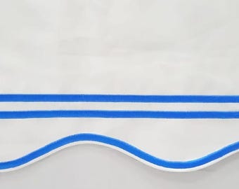 Embroidered Scalloped Cotton Sateen Sheet Set - 400 Thread Count