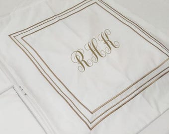 Monogrammed Duvet Cover Set — 400 TC Cotton Sateen