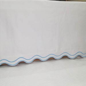 Scalloped Embroidery Bedskirt: 400 Thread Count Cotton Sateen
