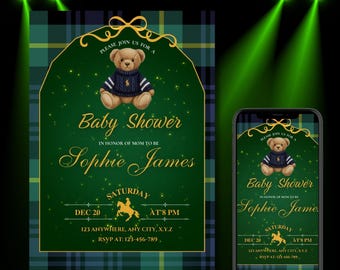 Vintage Polo Baby Shower Invitation – Equestrian Theme (Printable)