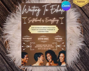 Waiting to Exhale Animated Pajama Party Invitation, Fun Girls Night E-Invite, Digital Birthday Slumber Party Boho Sleepover Video Invite