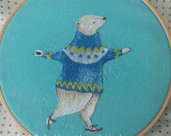 IJsbeer embroidery pattern with extra motifs PDF download