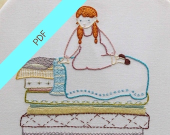 Princess and the Pea PDF Embroidery Sampler