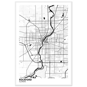 Rockford Illinois Modern City Map Print